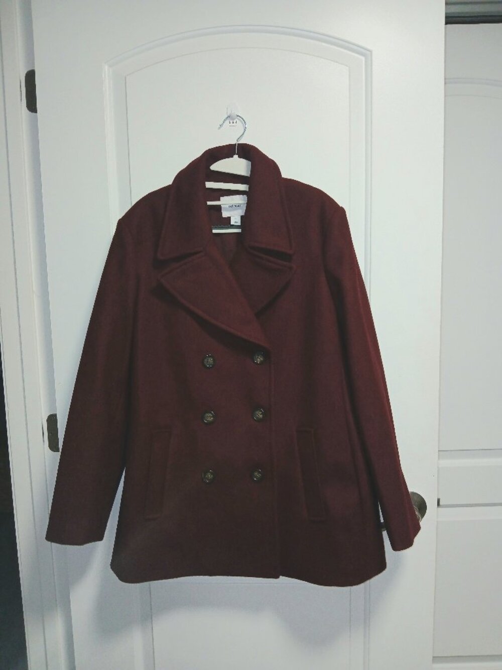 Maroon Pea Coat by Old Navy